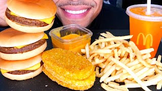 ASMR MCDONALDS CHEESBURGERS HASH BROWNS CHEESE SAUCE MUKBANG EATING NO TALKING [upl. by Noirret250]