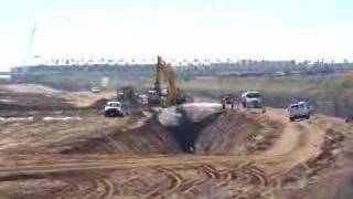 Komatsu PC1250 working on a massive trench [upl. by Elwyn]