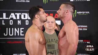 Bellator London Gegard Mousasi vs Rafael Lovato Jr Weigh in face off [upl. by Zitella]