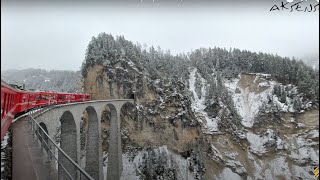 🇨🇭A Wild and Beautiful Ride  Landwasser Viaduct  Switzerland 4K Video [upl. by Alfonse]