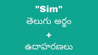 Sim meaning in telugu with examples  Sim తెలుగు లో అర్థం Meaning in Telugu [upl. by Adnahc]