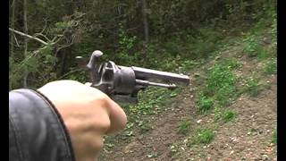 tir avec un revolver à broche 7mm un remington 1858 et un SampW 357 mag [upl. by Thurlough287]