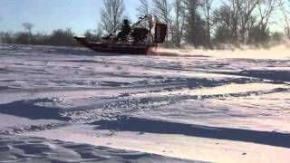 Airboat playing in snow [upl. by Charity]