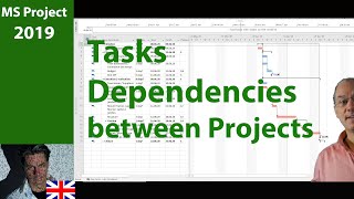 53 MS Project 2019 ● Tasks Dependencies Between Two Projects ● Advanced [upl. by Wohlert347]