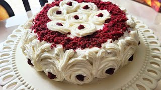 Holiday red velvet cake with cream cheese frosting  homemade buttermilk  softmoist delicious cake [upl. by Placidia]