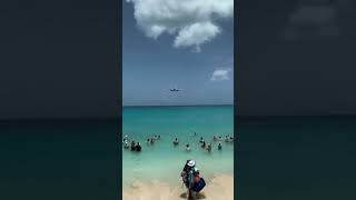 st martin airport plane landing  Princess Juliana International Airport beachlanding aviation [upl. by Caravette]