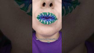 A new tropical lip art Yes or no to the makeup transitions 🌿💚💙💜 [upl. by Mansur]