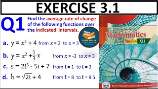 Exercise 31 Question 1 class 12 Maths New KPK Book  Ex 31 Q No 1 Differentiation Study With Me [upl. by Ita898]