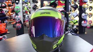 Simpson Venom Army Motorcycle Helmet Matt BlackYellow [upl. by Golliner]