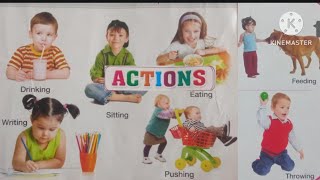 Action Name English amp Hindi with images 10 Basic action for kids [upl. by Ermin]