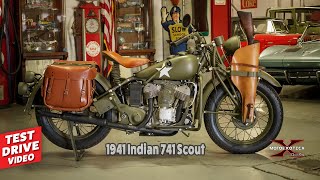 1941 Indian Scout 741  For Sale  MotoeXotica [upl. by Norword]