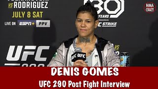 Denise Gomes talks quick finish over Mexican Yazmin Jauregui at UFC 290 [upl. by Kcirdnekal16]