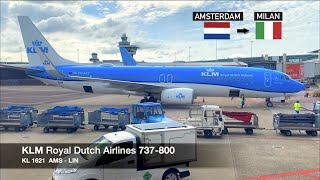 KEEPING HIGH STANDARDS  KLM 737800  Amsterdam ✈ Milan LIN  Economy Class [upl. by Kelwin]