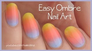 Easy OmbreGradient Nail Art Tutorial [upl. by Thorne]