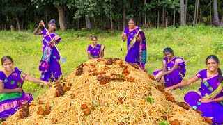 NOODLES  Yummy Chicken Hakka Noodles  Chinese Food Recipe Cooking and Eating in Village [upl. by Costa919]