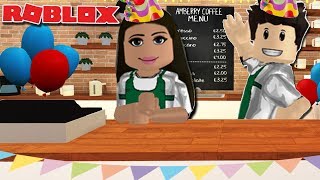 AMBERRY COFFEE SHOP OPENING PARTY ☕  Roblox Bloxburg [upl. by Barb]