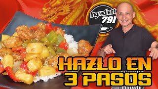 Comida China 🈴 POLLO AGRIDULCE CHINO en  3 PASOS  🚀  Ingrediente 791 [upl. by Elsbeth]