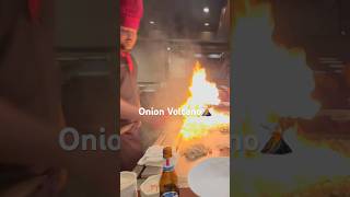 Hibachi chefs onion volcano trick🌋 [upl. by Haerr]