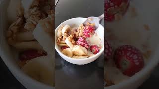 Weetbix with strawberries and banana for breakfast [upl. by Waynant]