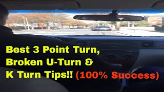 Best 3 Point Turn Broken UTurn amp K Turn Tips to Pass NYC Road Test [upl. by Adnilg62]