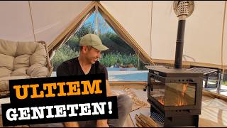 Houtkachel Installeren in een Bell Tent – Avontuur met de CanvasCamp Bison Stove [upl. by Maharva]