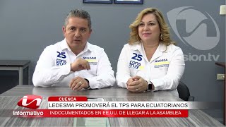 Andrea Ledesma promoverá el TPS para ecuatorianos indocumentados en EEUU de llegar a la Asamblea [upl. by Harness381]