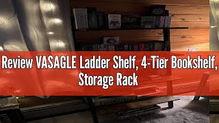 Review VASAGLE Ladder Shelf 4Tier Bookshelf Storage Rack Shelves for Living Room Kitchen Offic [upl. by Michey]