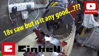 Einhell 18V 210mm Mitre Saw TEMS18210 unboxing amp Review [upl. by Ushijima]