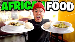 Asians Try African Food For THE FIRST TIME FUFU EGUSI OKRA amp MORE [upl. by Ebeneser]