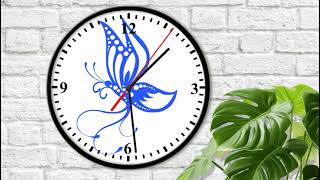 ASMR Video for sleep and Relaxing  Flying Butterfly Wall Clock Ticking sounds [upl. by Kessler21]