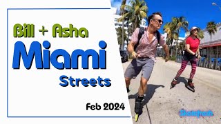 Bill Stoppard amp Asha Skatefresh inlineskating the streets of Miami during Skater Migration Feb 2024 [upl. by Tisman]