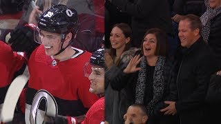 Drake Batherson scores first NHL goal [upl. by Aoht]