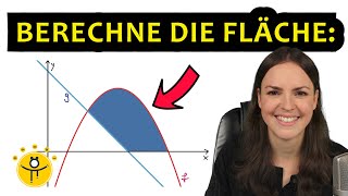 FLÄCHE zwischen zwei Graphen und xAchse – Integralrechnung Flächenberechnung [upl. by Lisbeth322]