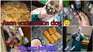 Azan ny mugy rula k rakh diya 😭😭 vaccination day  life with rimsha [upl. by Yebloc]