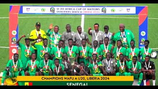 Sierra Leone 0 vs 2 Senegal CHAMPIONS WAFU A U20 AFCON Qualifiers LIBERIA 2024 Trophy Award Ceremony [upl. by Dimo]