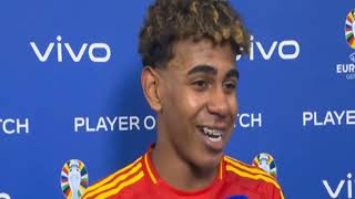 Lamine Yamal Post Match Interview Spain vs France 21 [upl. by Yggep]