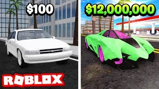 100 vs 12000000 CAR IN ROBLOX [upl. by Nellir]