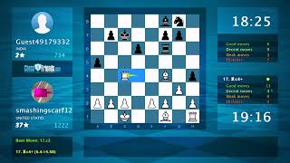 Chess Game Analysis smashingscarf12  Guest49179332 10 By ChessFriendscom [upl. by Kurys]