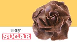 How To Make a Chocolate Flower  White Modeling Chocolate Rose Petals  Creativity with Sugar [upl. by Assenaj]