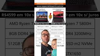 Notebook Acer Nitro 5 AN51545R1FQ vs Notebook Lenovo Gaming 3 82MJ0001BR AMD Ryzen 7 5800H [upl. by Danielson46]