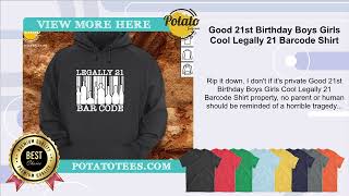 Good 21st Birthday Boys Girls Cool Legally 21 Barcode Shirt [upl. by Anesor]