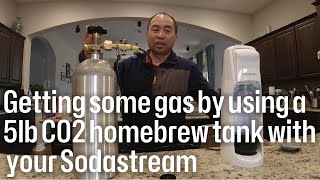 Getting some gas by using a 5lb CO2 homebrew tank with your Sodastream [upl. by Luise]