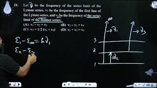 Let v1 be the frequency of the series limit of the Lyman series v2 be the frequency of the firs [upl. by Yelrak]