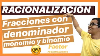 ✔️ RACIONALIZACIÓN DE FRACCIONES CON DENOMINADORES MONOMIOS Y BINOMIOS  😱 FACTOR RACIONALIZANTE [upl. by Durrace300]