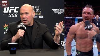 Dana White RESPONDS to Michael Chandlers Conor McGregor Call Out at UFC 309 [upl. by Aihsenot]