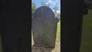 1783 Headstone Carving of Coffin with Mother and Child Deerfield MA cemetery [upl. by Veno120]