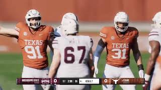 Mississippi State vs 1 Texas 92724 Simulation College football 25 [upl. by Lockhart562]