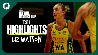 Netball Nations Cup Test 1  Liz Watson Highlights  Australian Diamonds [upl. by Nnarefinnej]