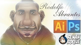 Rodolfo Abrantes  Caricature Speed Drawing amp Speed Painting por RenanRoque [upl. by Joellen]