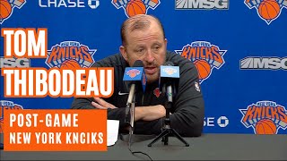 Post Game Interview Tom Thibodeau Knicks GOOD Win VS BULLS [upl. by Yllib]